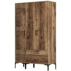 Ντουλάπα Τρίφυλλη Kumsal 845HCT5452 120x47,5x201,4cm Walnut