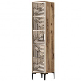 Ντουλάπα Μονόφυλλη Kumsal 845HCT5399 40x47,5x201,4cm Walnut-White WALNUT-WHITE