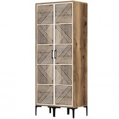 Ντουλάπα Δίφυλλη Kumsal 845HCT5440 80x47,5x201,4cm Walnut-White