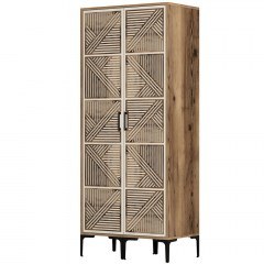 Ντουλάπα Δίφυλλη Kumsal 845HCT5441 80x47,5x201,4cm Walnut-Cream