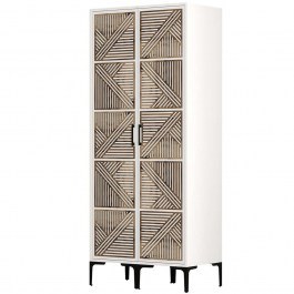 Ντουλάπα Δίφυλλη Kumsal 845HCT5443 80x47,5x201,4cm White-Walnut WHITE-WALNUT