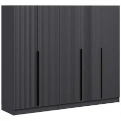 Five Door Wardrobe Kale Plus 506MNR2603 225x52x210cm Anthracite