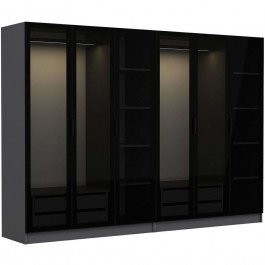 Six Door Wardrobe Kale 506MNR2731 270x52x210cm Anthracite-Black ANTHRACITE-BLACK