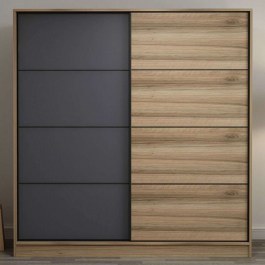 Ντουλάπα Δίφυλλη Kale 506MNR2535 180x60x190cm Oak-Anthracite ANTHRACITE-OAK