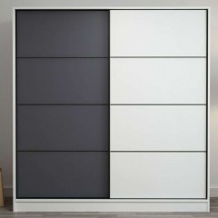 Ντουλάπα Δίφυλλη Kale 506MNR2525 180x60x190cm White-Anthracite