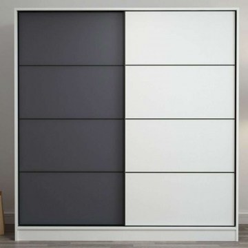 Ντουλάπα Δίφυλλη Kale 506MNR2525 180x60x190cm White-Anthracite