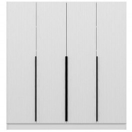 Ντουλάπα Τετράφυλλη Kale Plus 506MNR2492 180x52x210cm White-Black WHITE