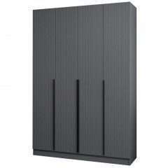 Ντουλάπα Τετράφυλλη Kale Plus 506MNR2491 180x52x210cm Anthracite-Black
