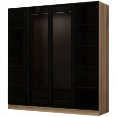 Ντουλάπα Τετράφυλλη Kale 506MNR2489 180x52x210cm Oak-Black