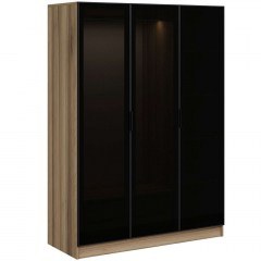 Ντουλάπα Τρίφυλλη Kale 506MNR2285 135x52x210cm Oak-Black