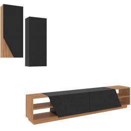 TV Composition Zebra 788DEC3091 240x37,5x47cm Black-Teak BLACK