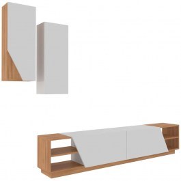 TV Composition Zebra 788DEC3089 240x37,5x47cm White-Teak WHITE