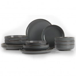 Σερβίτσιο Πιάτα Φαγητού (Σετ 12Τμχ) 710KTP3405 Grey Hermia GREY