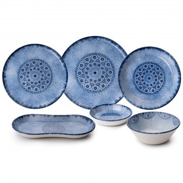 Dinner Plates (Set 27Pcs) 721NBL3156 Blue-White Hermia