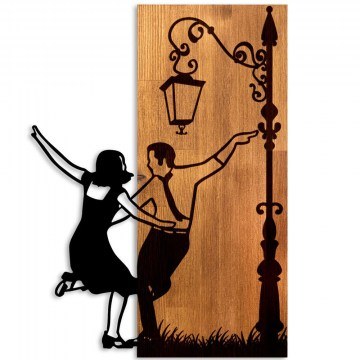 Διακοσμητικό Τοίχου La La Land 899SKL2696 42x3x58cm Walnut-Black Wallity