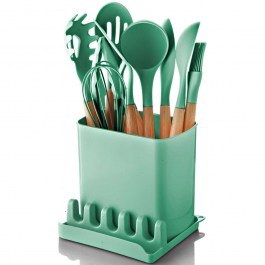 Εργαλεία Μαγειρικής Σε Βάση (Σετ 13Τμχ) 196RWE5609 Green-Natural Hermia NATURAL-GREEN