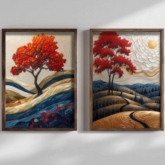 Κάδρα (Σετ 2Τμχ) 856EVL1627 50x3,5x70cm Multi Wallity