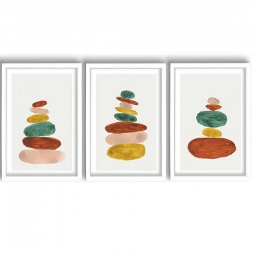 Κάδρα (Set 3Pcs) 122RMF1139 38x53cm Multi Wallity