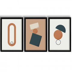Κάδρα (Σετ 3Τμχ) 122RMF1129 38x53cm Multi Wallity