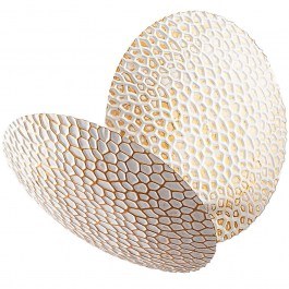 Φωτιστικό Τοίχου - Απλίκα Yosma 119FRS1552 21x15x21cm Led 5W 3000K White-Gold Opviq GOLD-WHITE