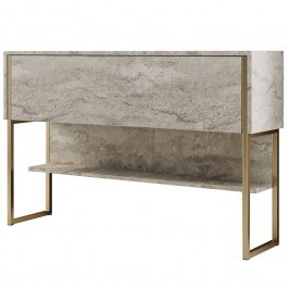 Console Luxe 618BLY1411 120x30x80cm Travertine Beige-Gold BEIGE-GOLD