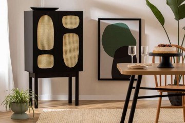 Μπουφές Simona 141HWR1116 75x40x135cm Black