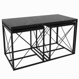 Zigon Defne (Set 3Pcs) 854KLN2910 100x50x52/45x45x47cm Marble Effect Black BLACK