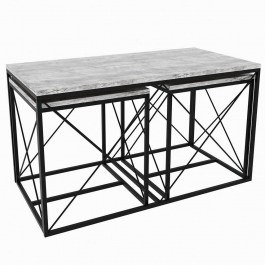 Zigon Defne (Set 3Pcs) 854KLN2907 100x50x52/45x45x47cm Light Grey-Black LIGHT GREY