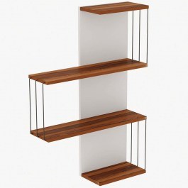 Wall Shelf Cambel 854KLN1736 64x19x96cm Pine-White NATURAL