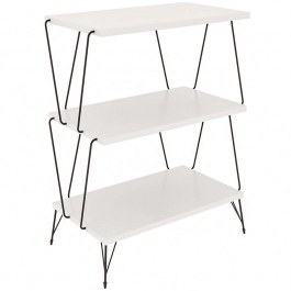 Τραπεζάκι Βοηθητικό Lazandos 854KLN4321 46x30x76cm White-Black WHITE