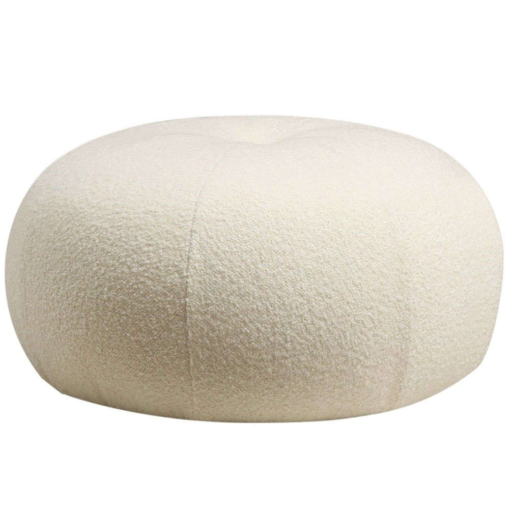 Πουφ Tina Μπουκλέ 560ARE2101 Φ55x35cm White
