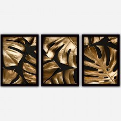 Frames (Set 3Pcs) 364LUL1398 35x45cm Black-Gold Wallity