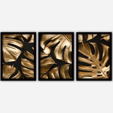 Frames (Set 3Pcs) 364LUL1398 35x45cm Black-Gold Wallity