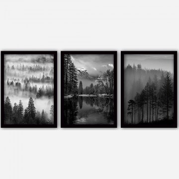 Κάδρα (Σετ 3Τμχ) 364LUL1267 35x45cm Black-White Wallity