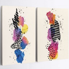 Πίνακας Καμβάς (Σετ 2Τμχ) 910NVT1171 50x70cm Multi Wallity