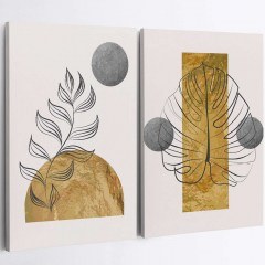 Πίνακας Καμβάς (Σετ 2Τμχ) 910NVT1162 70x100cm Multi Wallity