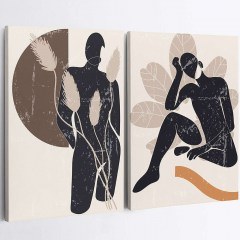 Πίνακας Καμβάς (Σετ 2Τμχ) 910NVT1141 50x70cm Multi Wallity