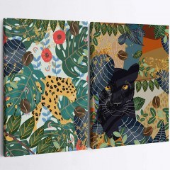 Πίνακας Καμβάς (Σετ 2Τμχ) 910NVT1138 70x100cm Multi Wallity