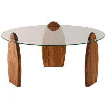 Coffee Table Surf 552NOS2548 90x90x41cm Chesnut-Clear