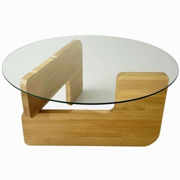 Τραπέζι Σαλονιού Mia 552NOS2546 75x75x35cm Oak-Clear