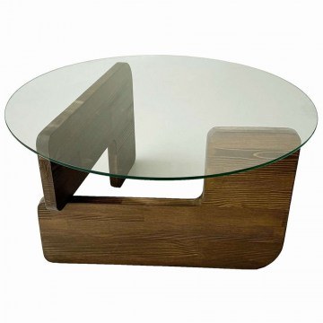 Coffee Table Mia 552NOS2544 75x75x35cm Walnut-Clear