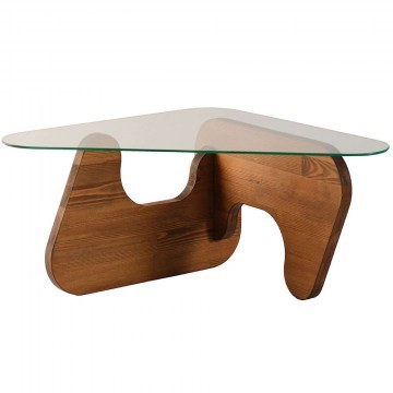 Τραπέζι Σαλονιού Freya 552NOS2541 86x66x36cm Chesnut-Clear