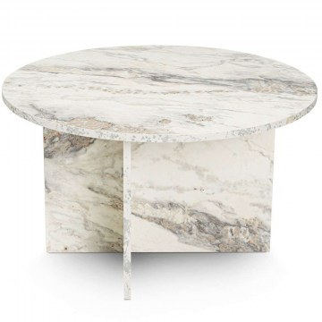 Τραπέζι Σαλονιού Harmoni 262ARD1102 80x80x45cm Marble Effect White