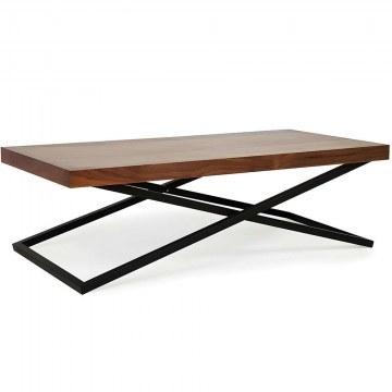 Τραπέζι Σαλονιού Towly 141HWR1132 120x60x42cm Walnut-Black