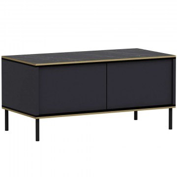 Τραπέζι Σαλονιού Imaj 382NRC1524 90x45x40cm Marble Effect Black-Anthracite