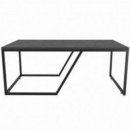 Τραπέζι Σαλονιού Wendy 322RTC1204 120x60x48cm Marble Effect Black BLACK