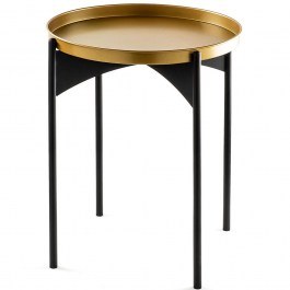 Side Table 247HFM1140 44x44x57cm Black-Gold GOLD