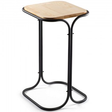 Τραπεζάκι Βοηθητικό 247HFM1137 30x30x52cm Natural-Black