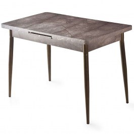 Extendable Table Ay 974NMB1141 120/150x70x75cm Marble Effect Mink MINK