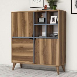 Ντουλάπι Pulse 845HCT3916 100x30x115cm Walnut-Blue WALNUT-BLUE